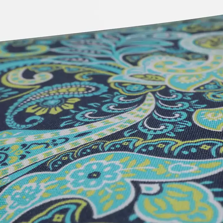 Blue Paisley Outdoor Settee Cushion