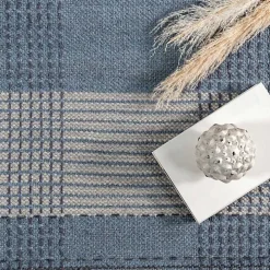 Blue Plaid Emily Henderson x RugsUSA Runner, 2x8