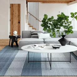 Blue Plaid Emily Henderson x RugsUSA Area Rug, 6x9