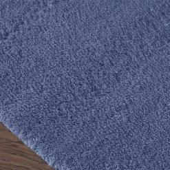 Blue Plush Microfiber Bath Mat, 20x24