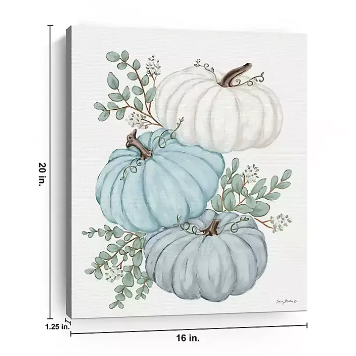 Blue Pumpkin Trio Canvas Art Print