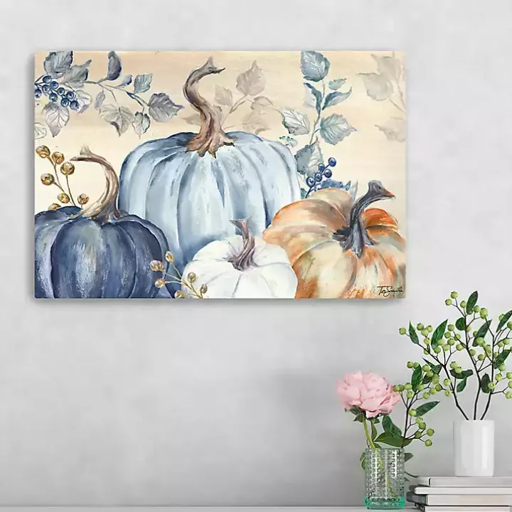 Blue Pumpkins Canvas Art Print, 24x16 in.