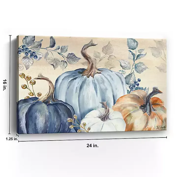 Blue Pumpkins Canvas Art Print, 24x16 in.