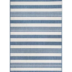 Blue Robin Stripe Outdoor Rug, 5x8