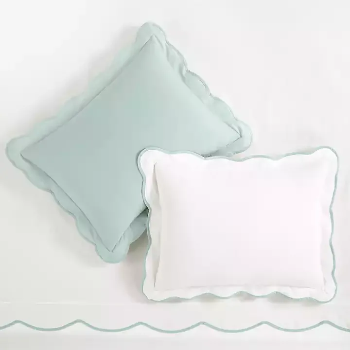 Blue Scallop Edge 3-pc. Full/Queen Duvet Cover Set