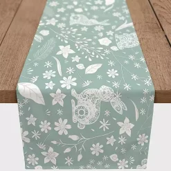 Blue Scandinavian Bunny Table Runner, 72 in.