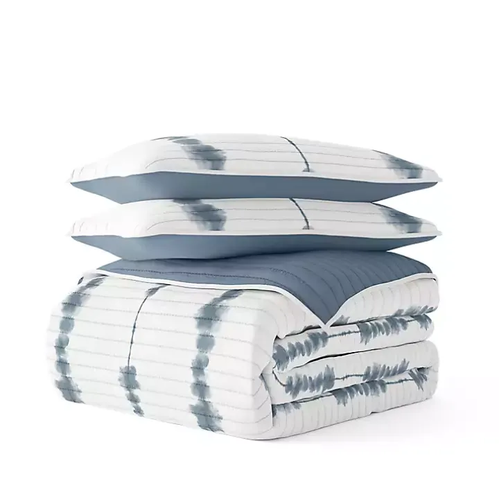 Blue Shibori Reversible 2-pc. Twin Quilt Set
