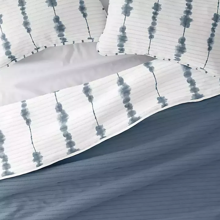 Blue Shibori Reversible 2-pc. Twin Quilt Set