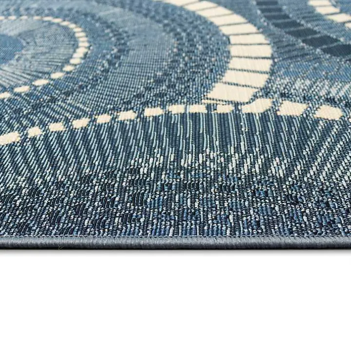 Blue Spheres Indoor/Outdoor Runner, 1x4