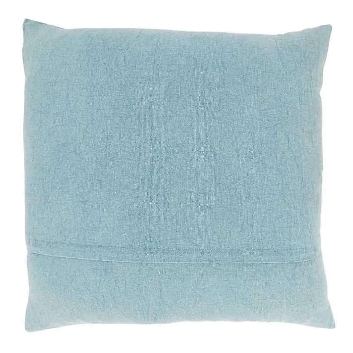 Blue Stonewashed Oceanic Fish Throw Pillow