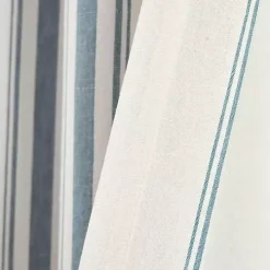 Blue Stripe Farmhouse Curtain Panel Set, 95 in.