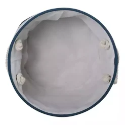 Blue Striped Paw Large Round Pet Bin
