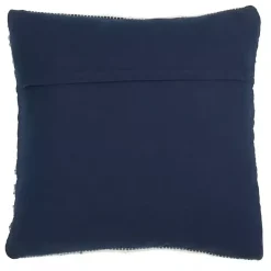 Blue Striped Textured Denim Pillow