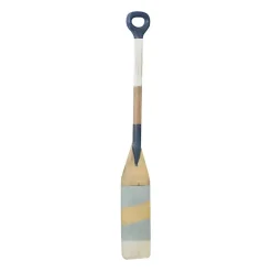 Blue Striped Wood Canoe Oar Wall Plaque