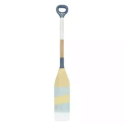 Blue Striped Wood Canoe Oar Wall Plaque