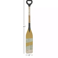 Blue Striped Wood Canoe Oar Wall Plaque