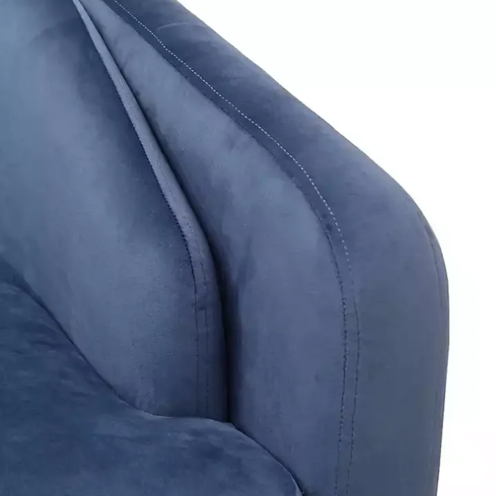 Blue Velvet Tufted Midcentury Modern Accent Chair