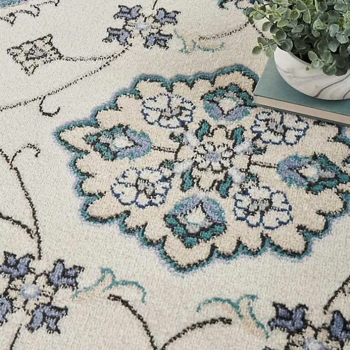 Blue Vintage Medallion Indoor/Outdoor Rug, 4x6
