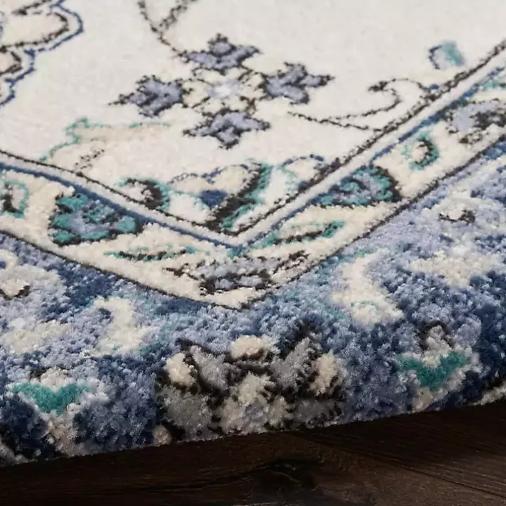 Blue Vintage Medallion Indoor/Outdoor Rug, 4x6