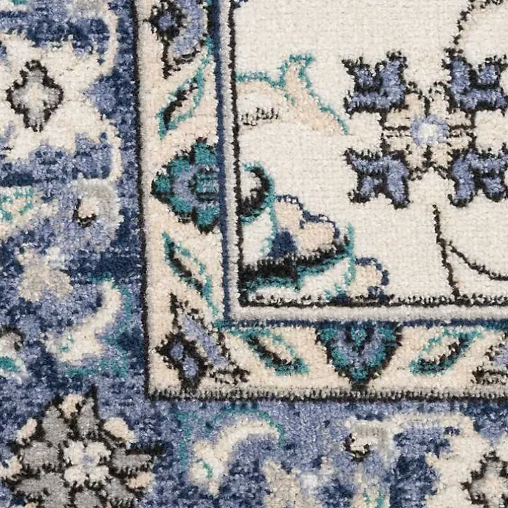 Blue Vintage Medallion Indoor/Outdoor Rug, 4x6