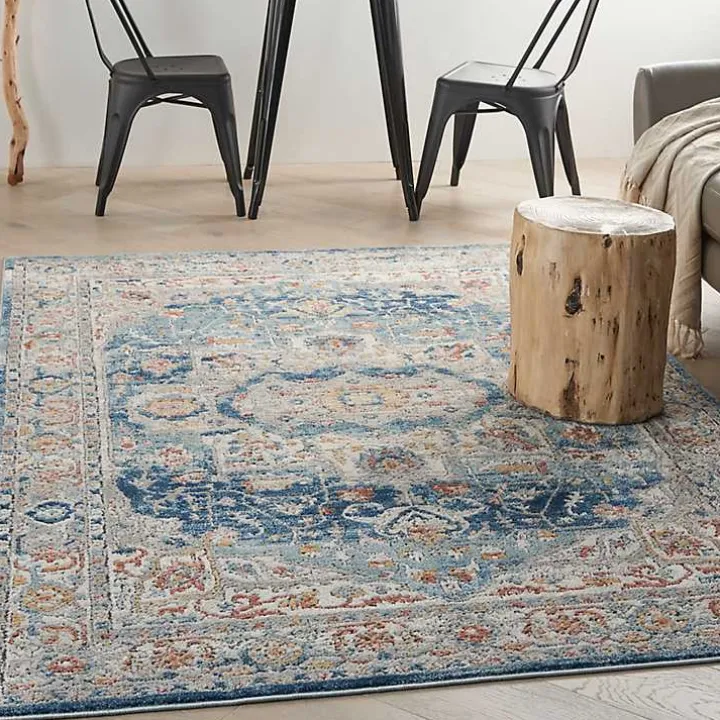 Blue Vintage Raj Area Rug, 3x5