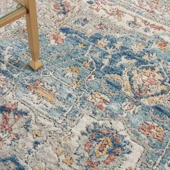 Blue Vintage Raj Area Rug, 5x7