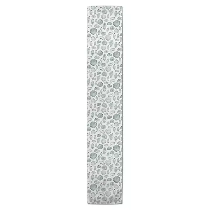 Blue Vintage Seashells Table Runner, 72 in.