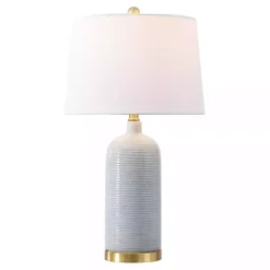Blue-Gray Striations Ceramic Table Lamp