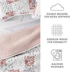 Blush Patchwork Reversible 3-pc. King Quilt Set