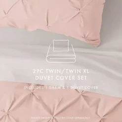 Blush Pinched 2-pc. Twin Duvet Cover Set