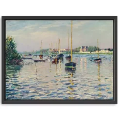 Boats at Anchor on Seine Canvas Print, 42x32 in.