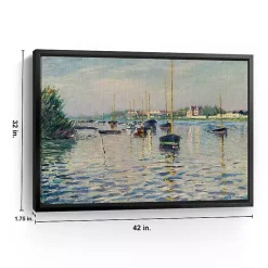 Boats at Anchor on Seine Canvas Print, 42x32 in.