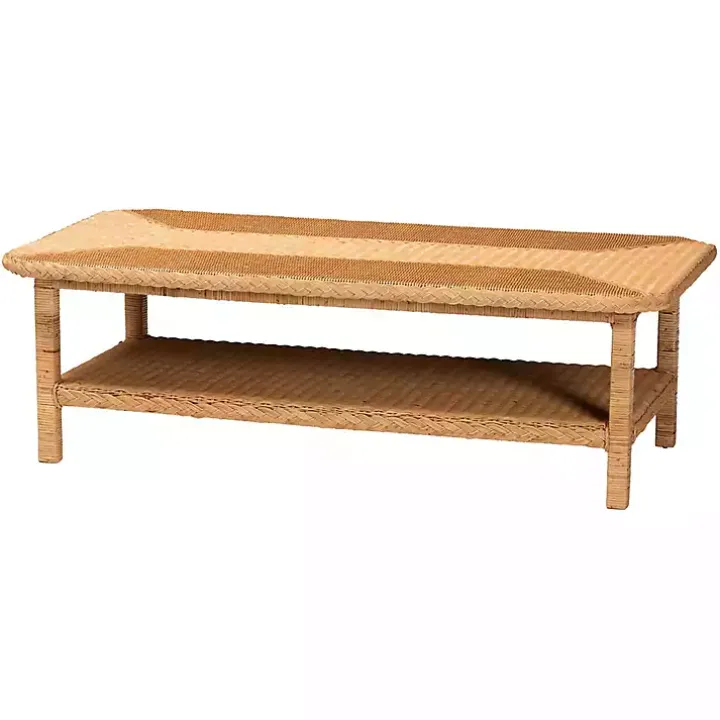 Bohemian Braided Rattan Coffee Table