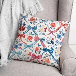 Bows and Flowers 4th of July Indoor/Outdoor Pillow