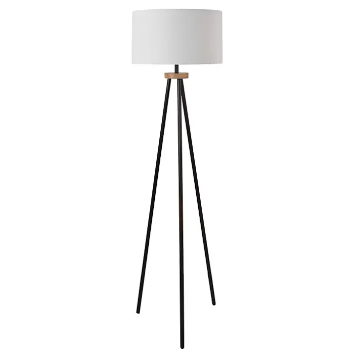 Brass Metal Tripod Floor Lamp