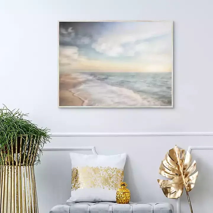 Breathe Out Beach Framed Canvas Art Print