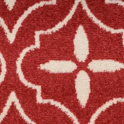 Brick & Ivory Quatrefoil Indoor/Outdoor Rug, 8x10