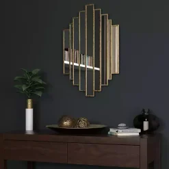 Briggs Gold Metal Panels Wall Mirror