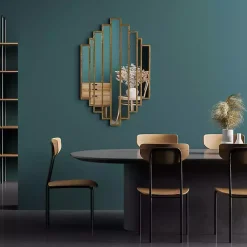 Briggs Gold Metal Panels Wall Mirror