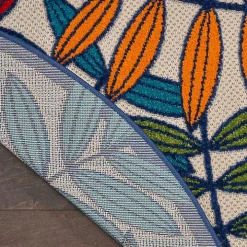 Bright Branches Round Outdoor Area Rug, 5x5