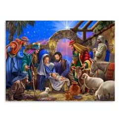 Bright Nativity Scene Canvas Art Print, 18x24