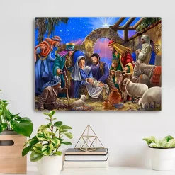 Bright Nativity Scene Canvas Art Print, 18x24