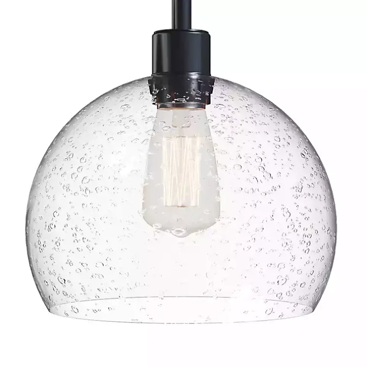 Bronze and Seeded Glass Shade Floor Lamp