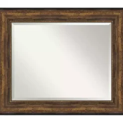 Bronze Frame Beveled Mirror, 35.5x29.5 in.