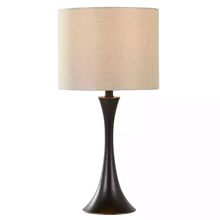 Bronze Metal Hourglass Table Lamps, Set of 2