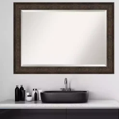 Bronze Panel Frame Beveled Mirror