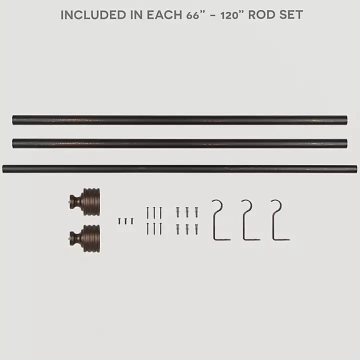 Bronze Stacked Cylinder Curtain Rod, 120 in.