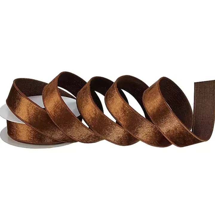Bronze Velvet Dupioni 10 yard Christmas Ribbon
