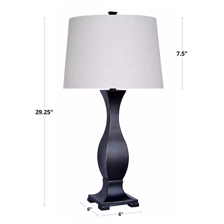 Bronzed Hourglass 2-pc. Table Lamp Set