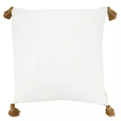 Brown and Cream Checkered Tassel Throw Pillow